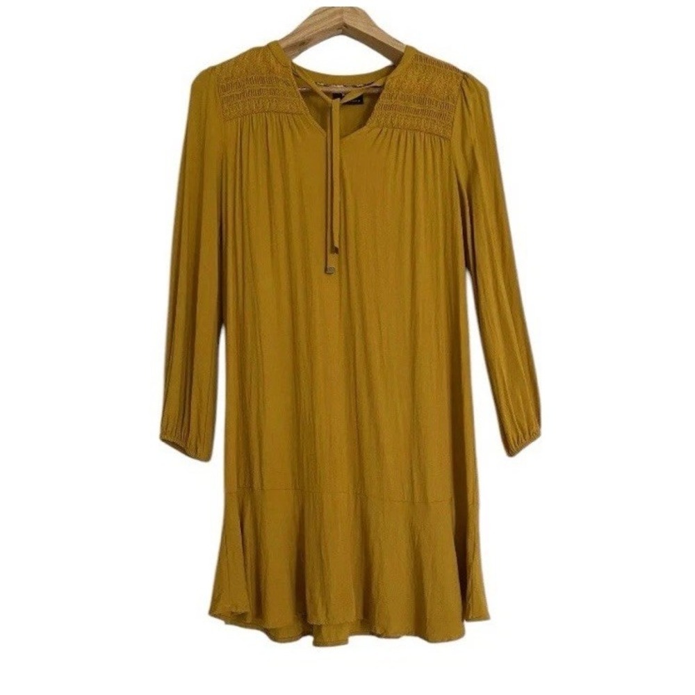 Maeve by Anthropologie Ragonda Yellow Tunic Dress Long Sleeve Women's size 8